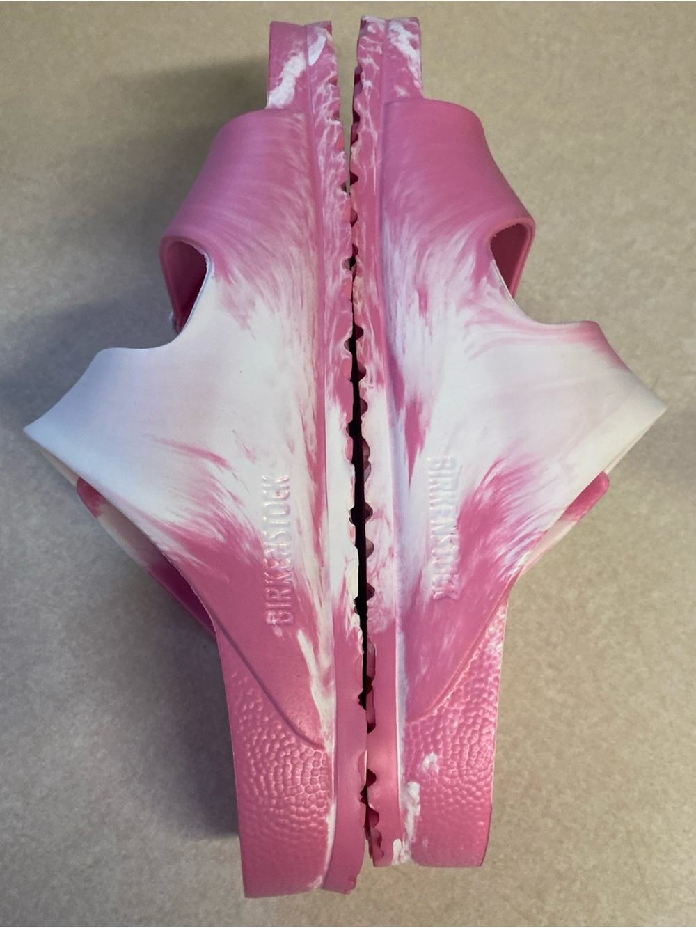 Birkenstock Pink and White Two-Tone EVA Arizona Sandals Size 10 - Picture 6 of 8